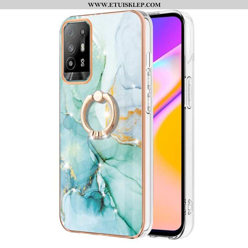 Etui do Oppo A94 5G Marmur Z Pierścieniem